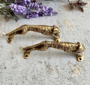 Poignée de porte en fer forgé thermolaqué résistant à la rouille avec motif de tigre exquis, installation facile, décoration de portail de 3 mètres - Product Image 4