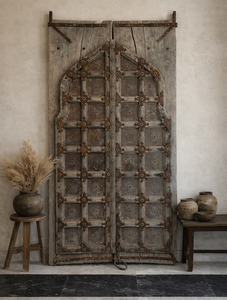 Antique Solid Wood Door Panels Hand Carved Frame Eco-Friendly Midcentury Modern Home Office Bedroom Dining Kitchen Living Home - Product Image 1