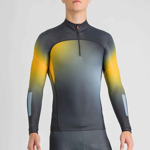 <b>Men's</b> Gradient <b>Long</b> <b>Sleeve</b> <b>Cycling</b> <b>Jersey</b> Sweat-Wicking Breathable Quick Dry Active Stretch Sport Top Adult Wear - Product Image 1