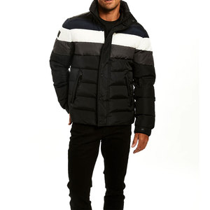 <b>Men's</b> Colorblock Puffer <b>Jacket</b> - Lightweight Waterproof Stand Collar Winter Down Coat for Outdoor Sports - Product Image 2