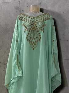 Wholesale AWAIS HOUSE Luxury 2-Piece <b>Set</b> Muslim Women Modest Simple Solid Chiffon <b>Beaded</b> Kaftan Floor-Length A-Line - Product Image 4