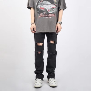 กางเกงยีนส์ทรงดินสอเอวสูงสำหรับผู้ชายไซส์ใหญ่ ผ้าฝ้าย 100% น้ำหนักเบา ระบายอากาศได้ดี เหมาะสำหรับฤดูหนาว รับผลิตตามแบบ OEM สินค้ามาใหม่ - Product Image 6