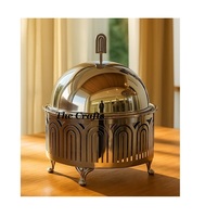 Support de chafing dish circulaire de style classique en acier inoxydable couleur argent, design attrayant, qualité supérieure pour service de buffet