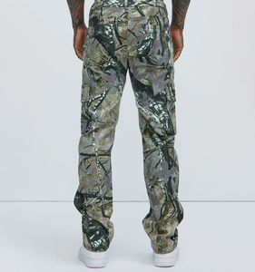 บริการ OEM ขายส่ง กางเกงจ็อกกิ้งคาร์โก้ลายพรางผ้าฝ้าย 100% สำหรับผู้ชาย กางเกงจ็อกเกอร์ทรงตรงแบบซิปสั่งทำพิเศษสำหรับผู้ชายสไตล์ฮิปฮอป - Product Image 3