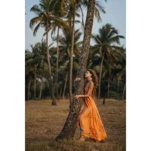 Robe longue d'été décontractée pour femme, 100 % coton, faite main, imprimé tie-dye coloré, sans manches, dos nu, tenue de vacances pour filles - Product Image 5