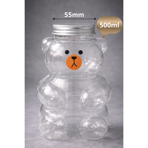 High Quality 500ml Transparent PET <b>Plastic</b> Bear Bottle Made in Vietnam for Juice with 55mm Straw Hole <b>Cap</b> - Product Image 4