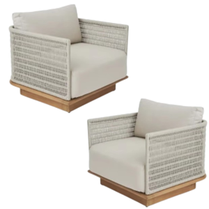 Sofás de jardín cuadrados de una plaza, modernos y súper cómodos con estructura de ratán, EN OFERTA - Product Image 6