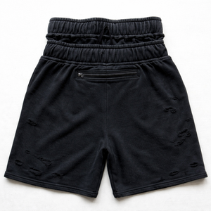 Pantalones Cortos Cargo de Algodón Desgastado para Hombre, Estilo Urbano, para Gimnasio y Entrenamiento, con Bolsillos Utilitarios con Cremallera, Cintura con Cordón Ajustable, Marca Privada - Product Image 3