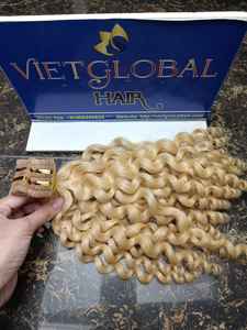 Extensions de cheveux humains Remy cambodgiens trame de peau vietnamienne bande Invisible Style Jerry Curl 10 ''-30'' attaché à la main pour des cheveux faciles - Product Image 3