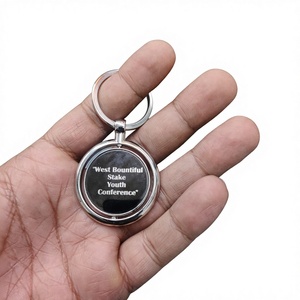 <b>Personalized</b> Luxury Logo Spinning Brass Iron <b>Keychain</b> Car Key Holder Gift for Mother's Day & Christmas - Product Image 1