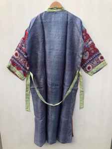 Robe midi élégante à imprimé floral vintage, décontractée, à manches longues, avec taille naturelle, teinte unie, pour femme, robe de nuit - Product Image 4