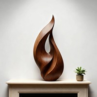 Art abstrait en bois sculpté à la main, élégant centre de table, décoration haut de gamme, accessoire de maison de boutique, en bois, Pâques, Baptême