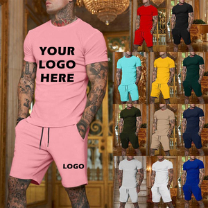 Custom Logo Summer Color Block Men Soccer Training Jogging Suit 2 <b>Pc</b> Suit Casual T Shirt And Short <b>Set</b> For Mens Shorts <b>Set</b> - Product Image 2
