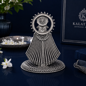 Jaipur Metals 999 Oxidised Silver Plated Khatu Shyam Idol | 100% Brass Handcrafted <b>Religious</b> <b>Statue</b> | Home Office Pooja Gift | - Product Image 4