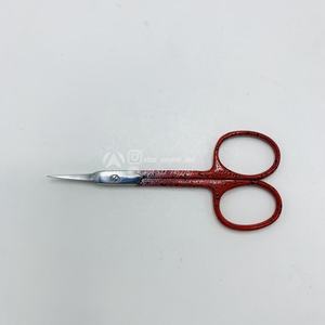 Ciseaux à ongles à cuticules en acier inoxydable de haute qualité rouge noir manche pointillé lame incurvée/droite pour un usage quotidien Type de beauté - Product Image 1