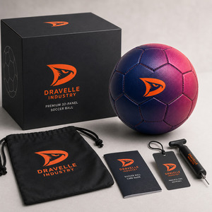 Bulk School & Club Soccer Ball Supplier | Custom Logo <b>Hand</b> <b>Stitched</b> PU Leather Football | Premium 32 Panel Match Training Size 5 - Product Image 1