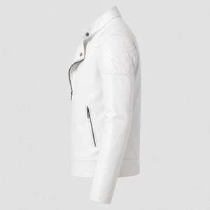 Nouvelle veste en cuir classique pour homme 2026, coupe ajustée, style motard, avec épaules matelassées, fermeture éclair, col montant, décontractée - Product Image 2