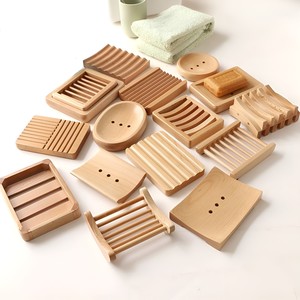 Nouvelle collection de boîtes à savon en bois de bambou naturel accessoires de salle de bains porte-savon plateaux - Product Image 4