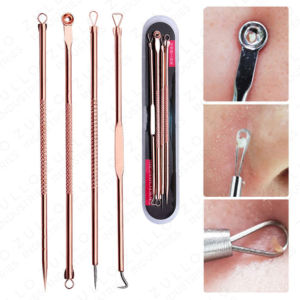 Kit d'extraction de points noirs et d'imperfections en acier chirurgical robuste pour soins de la peau - Product Image 1
