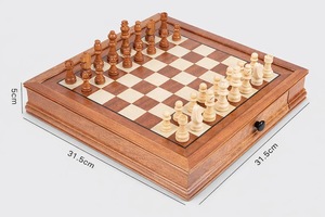 ILAHI's Eco-Friendly Rustic Polished Rectangle <b>Chess</b> <b>Board</b> Game 100% Handmade Pure Wood Animal/Love Style Customized Size <b>Chess</b> - Product Image 4