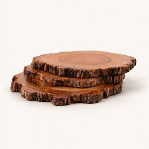 Wholesale Custom Logo Natural <b>Tree</b> Bark Wooden Coaster Set Rustic Eco-Friendly Round Wood Slices For Coffee <b>Mug</b> & Tea Cup Mats - Product Image 1