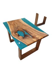 Mesa de Madera con Resina Azul para Oficina y Hotel, Diseño Único de Resina de Vietnam, OFERTA ESPECIAL HOGAR, Decoración para el Hogar - Product Image 5