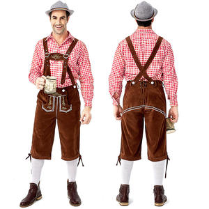 Traje Bávaro de Cuero de Alta Calidad para Hombre con Logotipo Personalizado, Servicio OEM, Cuero Genuino, Disfraz Tradicional Alemán para Oktoberfest - Product Image 2