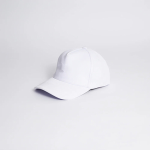White 6-Panel Baseball Cap Unisex Adjustable Fitted Cotton Yarn Solid Color Casual Style Adult <b>Hat</b> - Product Image 3