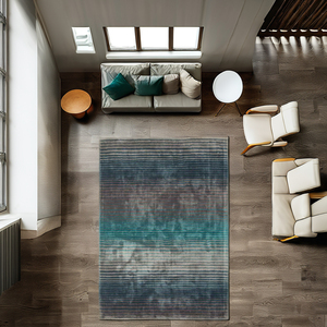 Vente en gros de tapis et ensembles modernes Gradation contemporaine Indian Handloom Tapis en soie végétale Fabriqué à la machine Hauteur des poils en peluche - Product Image 2