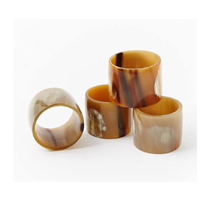 Anillos de servilleta exclusivos hechos a mano con cuerno de búfalo para decoración de mesas de cenas reales, usados por UF INTERNATIONAL Crafts en India. - Product Image 2