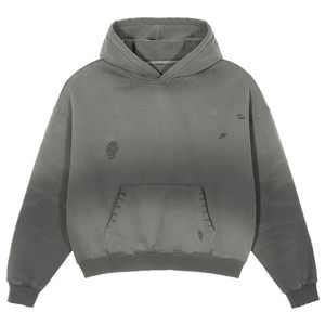 Sweat à capuche pour homme en coton 100% de qualité supérieure, avec tissu épais, cordon en coton 100%, personnalisable, pull-over uni, coupe courte et ample - Product Image 6