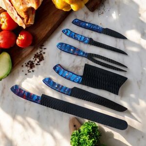 Ensemble de couteaux de cuisine en acier inoxydable avec des lames à bords de coupe précis et des poignées confortables pour la découpe des légumes et la préparation de la viande - Product Image 6