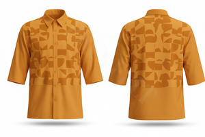 Chemise personnalisée à motif damier imprimé, manches courtes, boutonnée, tendance, confortable et élégante, coupe longue - Product Image 5