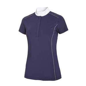 T-shirt de base équestre personnalisé de haute qualité pour femme, à manches courtes, avec logo brodé, en Spandex/Polyester, pour l'équitation - Product Image 1