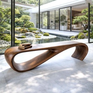 Modern Sculptural <b>Bench</b> Modern Curved <b>Bench</b> Sculptural Furniture With Curved Design For Living Room - Product Image 5