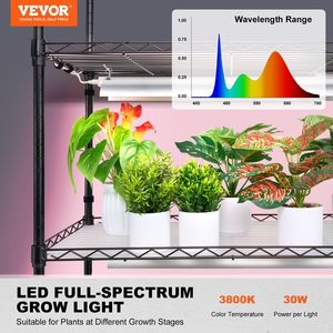 Soporte para Plantas de 6 Niveles, Grande y Alto, con Luz LED de Espectro Completo de 150W, Estante para Plantas con Luz de Cultivo Interior y Temporizador - Product Image 2