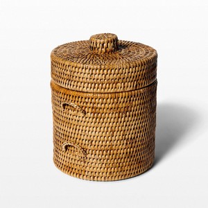 <b>Large</b> rattan cooler <b>box</b> ice lidded basket beverage chiller wine champagne cooler party tableware - Product Image 1