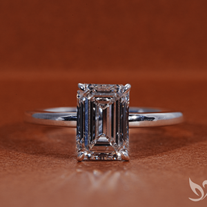 Bague de fiançailles solitaire en diamant de laboratoire taille émeraude 2 carats certifié IGI, or massif 18 carats, pour anniversaire de mariage - Product Image 1