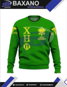 Sweat-shirt vert à col rond Chi Eta Phi Sorority 1932 avec lettres grecques et accents jaunes pour les membres de la sororité CEP - Product Image 5