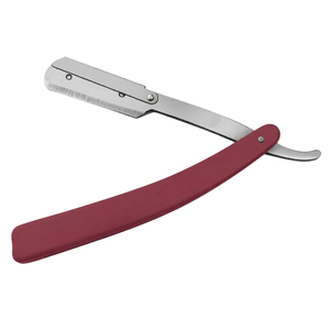 Rasoir de barbier à bord droit en acier inoxydable marron, rasoir pliant avec 11 lames à double tranchant, kit d'outils de toilettage professionnel - Product Image 1