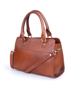 Sac fourre-tout élégant pour femme en cuir véritable avec fermoir à rabat texturé et ferrures dorées, sac à main pour usage quotidien, logo personnalisé - Product Image 4