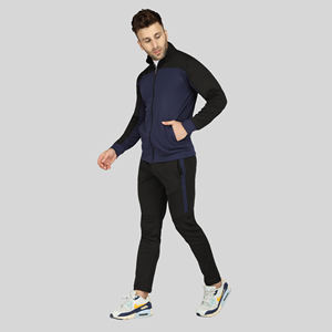 Conjunto Deportivo para Hombre, Estilo Taiwanés, Elástico en Cuatro Direcciones, Ajustado, Color Sólido, Cómodo, de Terciopelo Premium, para Deportes Activos, Otoño, Jogging y Running - Product Image 3