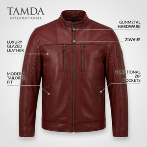 Men's Slim Fit Custom <b>Leather</b> Jacket – <b>High</b> Grade Breathable | Stylish <b>Top</b> Demanded Fashion Clothing Manufacturer - Product Image 5