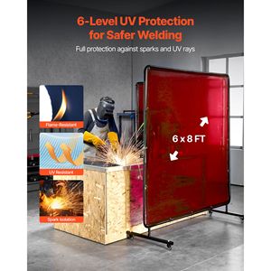 2 Pezzi Tende Protettive in Vinile Ignifugo per Saldatura 6x8FT, Protezione UV di Livello 6, Schermo di Sicurezza, Attrezzatura Protettiva - Product Image 2