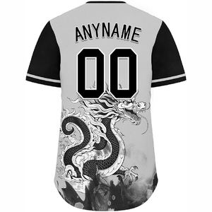 Maillot de baseball personnalisé à sublimation, manches courtes, uniforme sportif pour l'entraînement et les matchs - Product Image 2