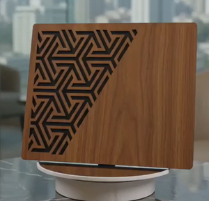 Plaque en MDF gravée au laser avec motif pyramidal, récompense de reconnaissance, vue de face - Product Image 6
