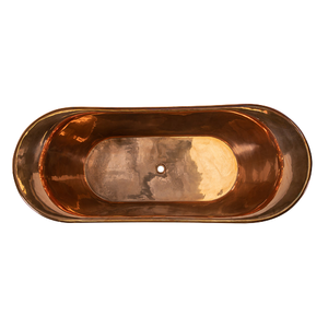 Baignoire autoportante en laiton avec finition patinée, design attrayant, forme ovale, fabriquée à la main, à prix avantageux, en provenance d'Inde - Product Image 4