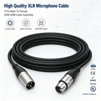 Câble audio XLR professionnel OEM personnalisé de haute qualité, 3 broches mâle-femelle, 3m, 4m, 5m, pour mixeur, amplificateur, haut-parleur