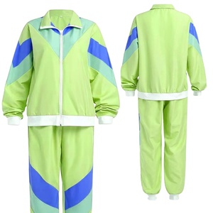Survêtement de sport zippé pour femme, manches longues, avec logo frontal, col montant, poches, en polyester uni de poids moyen, nouveau style - Product Image 3