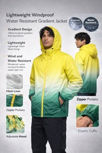 Veste coupe-vent en nylon dégradé à capuche de haute qualité pour homme, imperméable, idéale pour la conduite, les activités de plein air et l'entraînement. - Product Image 2